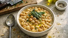 Pasta e ceci cremosa in pentola: frulla un mestolo e diventa vellutata