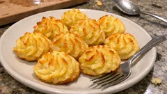 Patate duchessa al forno: ciuffi dorati e croccanti fuori, morbidi dentro