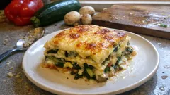 Lasagne di verdure in friggitrice ad aria: cremose dentro e dorate sopra, senza forno