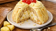 Zuccotto all’ananas senza cottura: il dolce freddo che si prepara in frigo